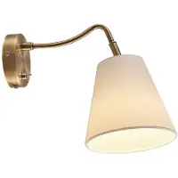 LINDBY Vägglampa , Ethan, Guld / mässing, Vardagsrum, Tyg / textil, Antik