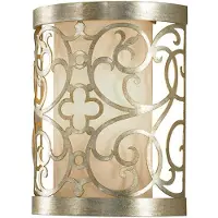 Elstead Lighting Vägglampa ARABESQUE, dimbar, Aluminium / grå / zink, Vardagsrum / matsal, Metall, Vägglampa, vägglampa inomhus