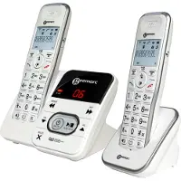 Geemarc Telecom AMPLIDECT 295-2 Trådlös seniortelefon Telefonsvarare Belyst display Vit