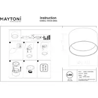 Maytoni LED taklampa Vega, Svart, Vardagsrum / matsal, Aluminium / grå / zink, LED-taklampa