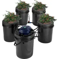 Vevor RDWC hydroponiksystem Recirkulerande djupvattenkultur 4 hinkar 18,9 l