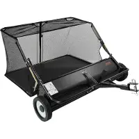 Vevor Bogserad gräsmatta, 122 cm dragbar gräsmatta, 26 kubikfot uppsamlare, löv- och gräsuppsamlare med tömningsrep, justerbar sophöjd, trädgårdssopmaskiner för gräsmattor