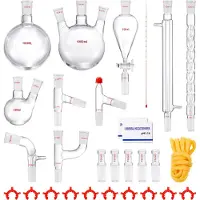 Vevor Labdestillationssats, 3,3 Boro Labglasdestillationssats med 24, 40 leder, 1000 ml eterisk oljedestillationsapparat, 29 delar glasutrustning