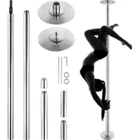 Vevor Professionell dansstång, bärbara dansstänger, 204-300 cm, silver, avtagbara träningsstänger för fitness, justerbar höjd, 45 mm kraftigt stål, spinning och statisk, kapacitet 180 kg