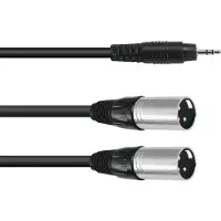 Omnitronic 30225157 XLR Adapterkabel [1x Teleplugg 3.5 mm - 2x XLR-kontakt 3-polig] 3.00 m Svart