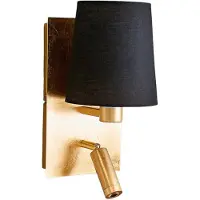 LINDBY Vägglampa Aiden , Svart, Vardagsrum / matsal, Textil / tyger / siden, Modern, Vägglampa, vägglampa inomhus