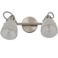 LINDBY Vägglampa Kara , dimbar, Aluminium / grå / zink, Badrum, Glas, Modern, Vägglampa, sänglampa, sänglampa vägg