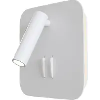 Maytoni LED vägglampa Ios 176, Vitt / opal, Sovrum, Aluminium / grå / zink, Modern, LED-vägglampa, vägglampa inomhus