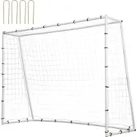 Vevor Fotbollsreboundtränare, 8x6FT Järnfotbollsträningsutrustning, Sportfotbollsreboundervägg med dubbelsidigt reboundnät och mål, perfekt för trädgårdsövning, soloträning, passningar