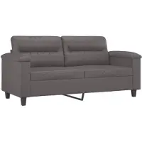 vidaXL 2-sitssoffa grå 140 cm konstläder