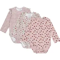 Hust and Claire Bodies l/ä - 3-pack - HCBella Little Check - Ado - - 62 - Body L/Ä