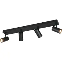 TRIO Leuchten Spot Taryn, svart matt, längd 62 cm, 4 lampor, GU10 dimbar, Svart, Vardagsrum / matsal, Metall, Modern, Downlights