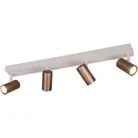 TRIO Leuchten Spot Taryn, brun, längd 62 cm, 4 lampor, GU10 dimbar, Brun / rost, Vardagsrum / matsal, Metall, Modern, Downlights