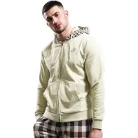 Aquascutum Active Fz Club Rutig Hoodie Beige Dragkedja