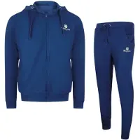 Aquascutum Marinblått Set Med Hoodie Och Träningsbyxor Med Dragkedja