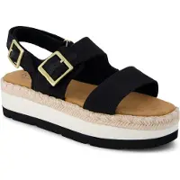 Toms Giana Textil Kvinnors Svarta Strandtofflor