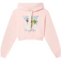 Casablanca Mönstrad Cropped Hoodie Afro Cubism Tennis Club Ljusrosa Hoodies