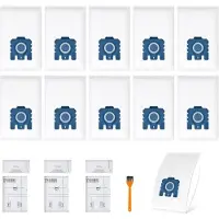 INF Ersättningsdammpåsar 10-pack vita ABS+non-woven kompatibelt med Miele GN för Classic C1, Complete C2, Complete C3, S2, S5, S8