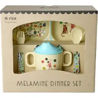 Rice Middagsset - Melamin - 4 st. - Mint Fun Fair - - One Size - Middagsset