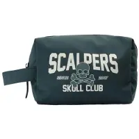 Scalpers Väska 'Skull Club' mörkgrön / naturvit