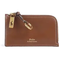 Ralph Lauren för kvinnor. 427P04988001 Polo ID korthållare i brunt läder med dragkedja (OSFA), Casual, Hud
