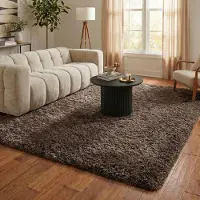 NATURL. Fluffig matta | Blaze taupe hos Volero | 200x290 cm | Syntet | Enfärgad | Rektangulär | Hög lugg