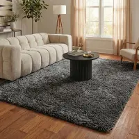 NATURL. Fluffig matta | Blaze grå hos Volero | 120x170 cm | Syntet | Enfärgad | Rektangulär | Hög lugg