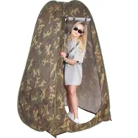 Springos Multifunktionellt tält - - Strandprovhytt - 120 x 120 x 190 cm - Pop-up - Polyester brun