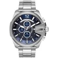 Diesel Mens Mega Chief Series Silverklocka