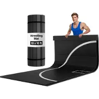 Vevor 3x3m brottningsmatta, tjock kampsportsmatta för hemmagym, vattentäta PVC-rullmattor med cirklar, för gymnastik, tatami, jiu jitsu, bjj, mma, judo, boxning, svart