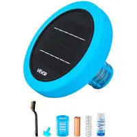 Vevor Solcellsdriven Pooljonisator, Rund Kopparpooljonisator Upp till 132489 L, Flytande Automatisk Vattenrenare, Klorfritt Vatten, Med Kopparanod, Fjäder, Borste och Filter För Pooler &amp; Spa