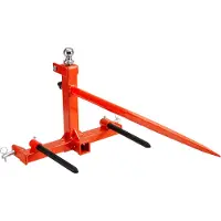 Vevor 49" Höspjut, Balspjut 1600lbs Lastkapacitet, Trepunktsdrag Traktorredskap med 2 st 17,5" Stabiliseringsspjut, Snabbfäste Gafflar
