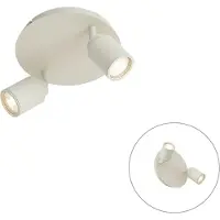 QAZQA Modern badrumsspotlight beige 2-ljus IP44 - Ducha