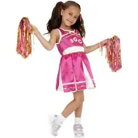 Smiffys Maskeradkläder - Cheerleader - Rosa - - 4-6 år (104-116) - Maskeradkläder
