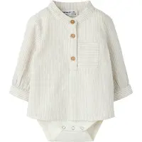 Name it Skjortbody l/ä - NbmFather - Cloud Dansare/Chateau Grey - - 50 - Body L/Ä