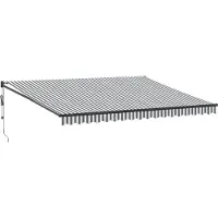 vidaXL Markis infällbar antracit och vit 4,5x3 m tyg&aluminium