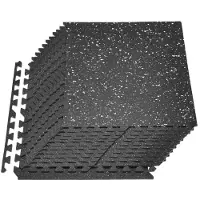Vevor Pusselträningsmatta, 24 delar träningsmattor, 610 x 610 x 10 mm, set med högdensitets EVA-skummattor, sammankopplade mjuka gummiplattor, skyddande golvstoppning med vita prickar för hemmagymmet