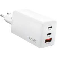 Aqiila W3 USB-laddare 65 W 1x USB-A, 2x USB-C Power Delivery, Quick Charge 3.0, QC 4+ Vit Inomhus