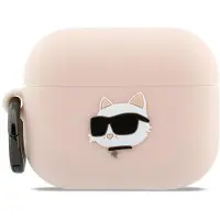 Karl Lagerfeld Silicone Chaupette Head 3D Fodral för AirPods Pro 3 - Rosa
