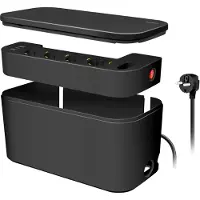 Ginza.se LogiLink: Cable box - Kabelgömma med grenuttag + USB-A/USB-C-laddning Svart
