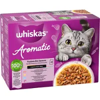 Whiskas 1+ Aromatic Läckra Kombinationer i sås våtfoder katt multipack (påsar 85 g)