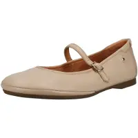 Pikolinos för kvinnor. W2S-2631CO Carmona ballerinapumps i beige läder (36), Hud, Karta, Spänne, Casual