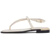 Tommy Hilfiger Leather TH Monogram Gold Tone Heel Sandals