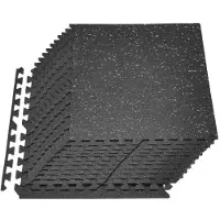 Vevor Pusselträningsmatta, 24 delar träningsmattor, 610 x 610 x 10 mm, set med högdensitets EVA-skummattor, sammankopplade mjuka gummiplattor, skyddande golvstoppning med grå prickar för hemmagym och
