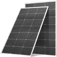 Vevor 2 st 100W monokristallina solpaneler, 23 % högeffektiv mono-PV-modul med stabil MC4-utgång och aluminiumram, IP65 vattentät solpanel för bil, båt, husbil, platt tak, off-grid-applikationer