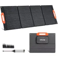 Vevor 150W hopfällbar monokristallin solpanel, bärbar ETFE mono-solpanelladdare med 23 % effektivitet, MC4-utgång, typ-C, QC3.0 USB- och DC-portar, IP67 vattentät för kraftverk, camping, vandring
