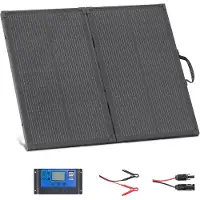 Vevor 100W hopfällbar solpanel med ram, 16BB N-typ bärbar monokristallin solpanelladdare 24% effektivitet, IP67 vattentät med 30A PWM-kontroller och MC4-utgång för camping, vandring, husbilsresor