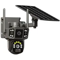 Mtp Products QL18 solcellsdriven övervakningskamera med dubbla linser och AI-detektering - svart