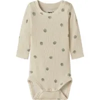 Name it Body l/ä - Rib - NbmFoapple - Mandelmjölk - - 62 - Body L/Ä