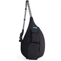 KAVU Mini Rope Bag Cotton Crossbody Sling - Svart